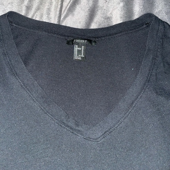 Basic Black Stretchy Cotton, Med V-Neck Forever 21 - Picture 1 of 2